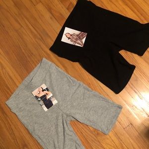 Pair of Ribbed Biker Shorts